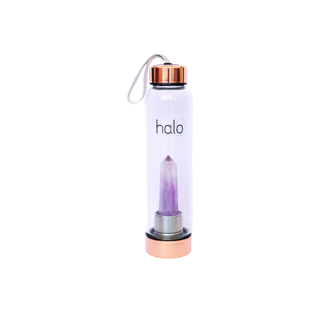 Halo Hydration Crystal-Infused Water Bottle - Amethyst