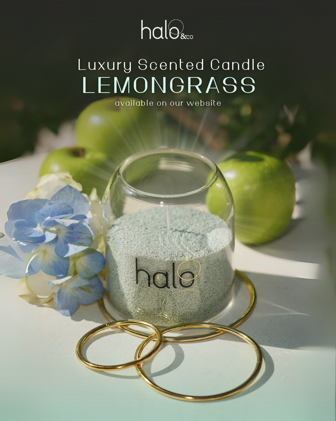 Halo Essentials Luxury Scented Candle - Lemongrass